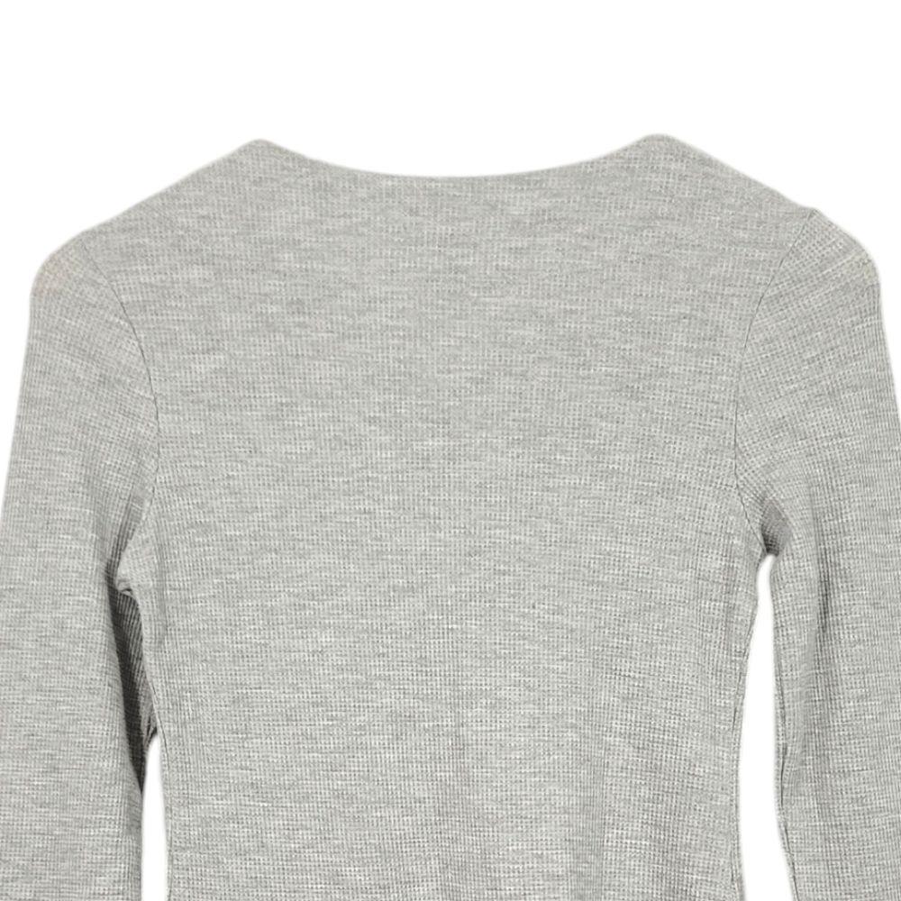 Marc New York Thermal Waffle Knit Draped Cowl Neck Tunic in Light Grey Size S - Picture 5 of 9